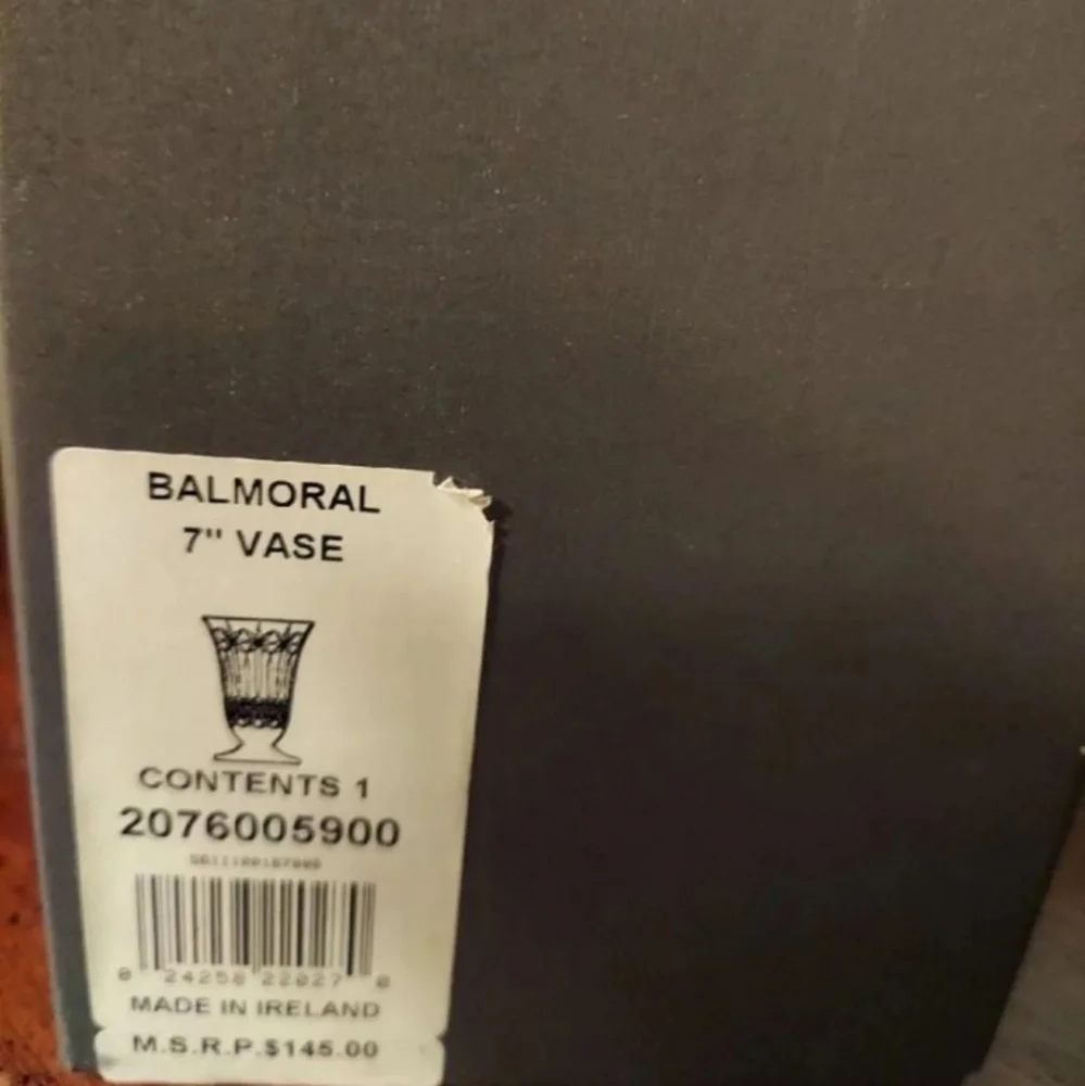 WATERFORD BALMORAL LEAD CRYSTAL 7 INCH VASE IN BOX NWT $145 RETIRED